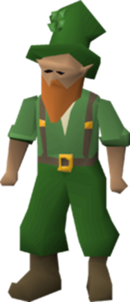 A Woodcutting Leprechaun in Old School RuneScape from the "Woodcutting Leprechaun" event for the new Forestry update.